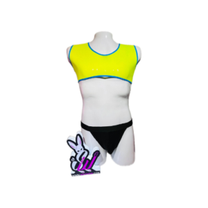 Top Verde Neon Borde Azul
